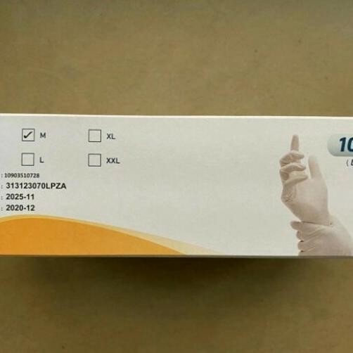 sarung tangan latex 1 box 100 pcs handscoon latex medis Trasti NLS