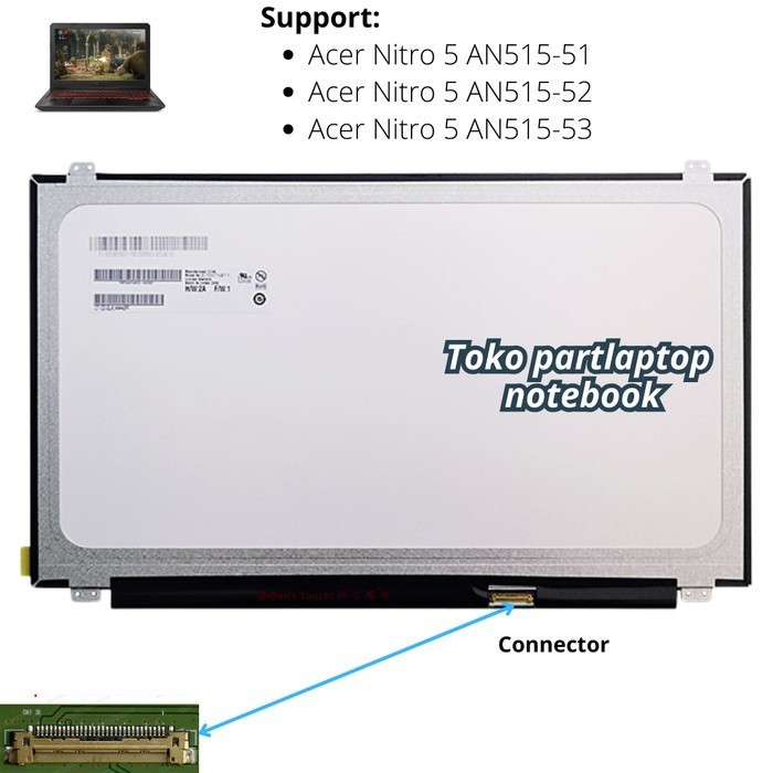 Layar Lcd Acer Nitro 5 An515-51 An515-52 An515-53 New Original