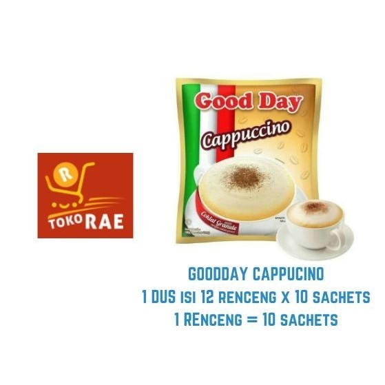 

Good Day Cappucino 1 Dus Isi 12 Renceng X 10 Sachet