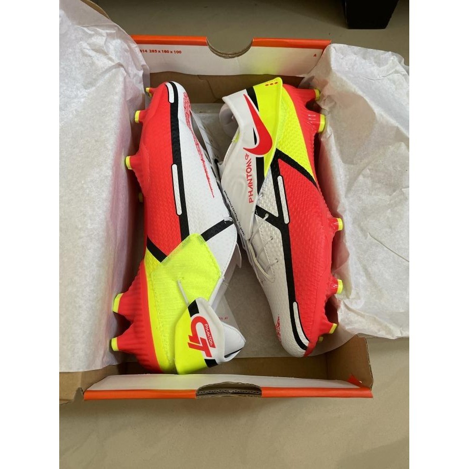 , Sepatu Bola Nike Phantom GT Academy Flyease FG White Red BNIB