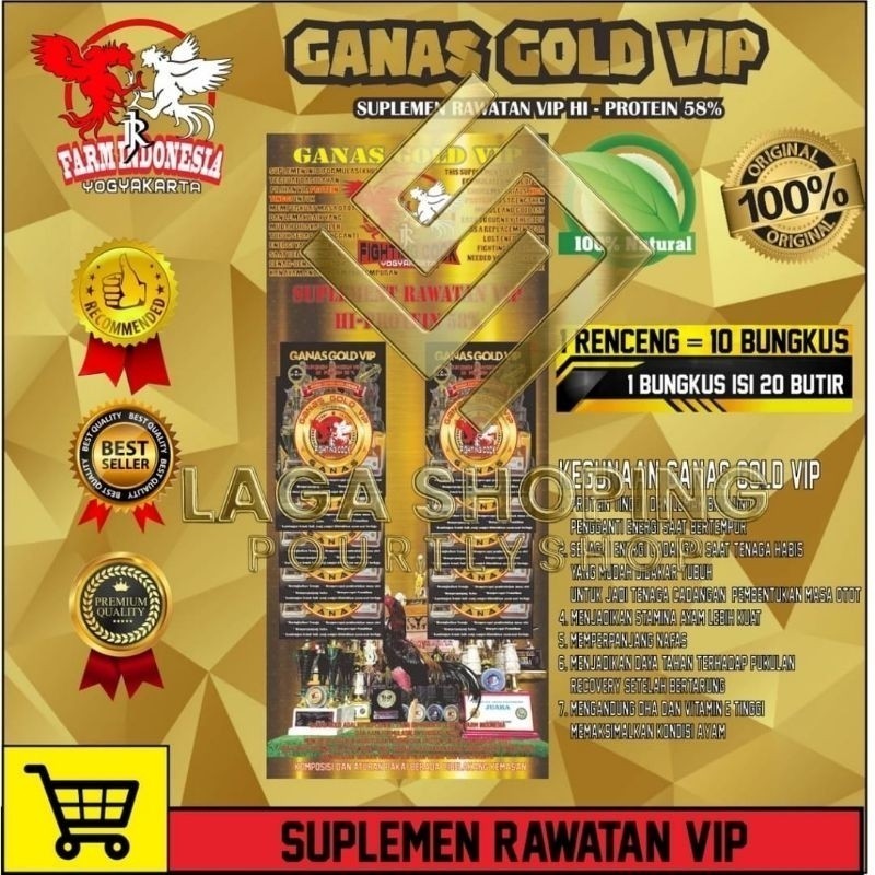 KAMLANG GANAS GOLD 20BUTIR JAMU AYAM TARUNG GANAS PLATINUM black plati Lampam ID