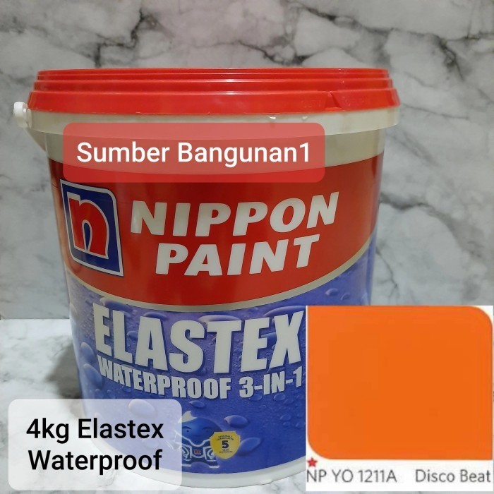 Nippon Elastex Waterproof Disco Beat Cat Tembok Luar Dalam 4Kg Orange