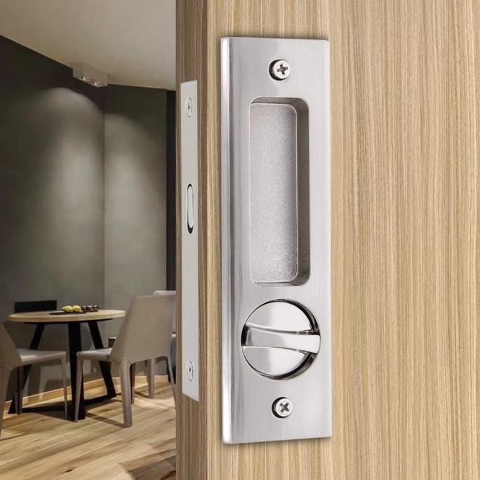 Handle Kunci Pintu Set Tertanam Handle Pintu Geser Sliding Paduan Seng