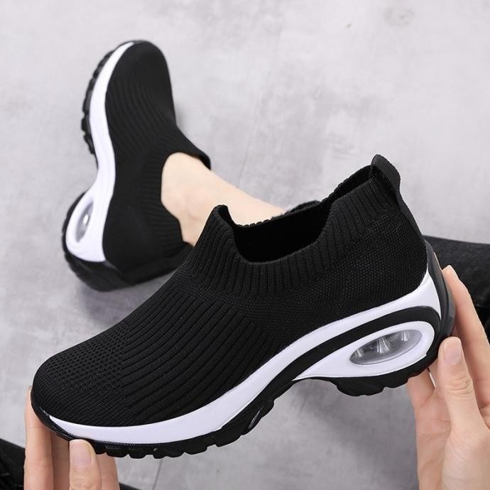 Grizle Skechers Wedges Sporty Wanita Ringan Premium Import