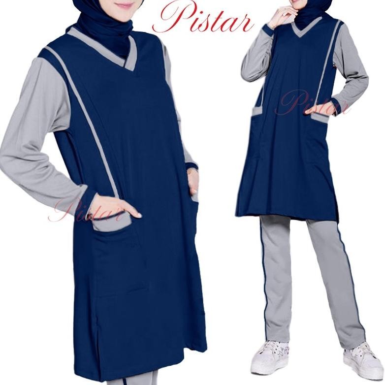 [DISKON] Baju Zumba Setelan Tunik Wanita Muslim Olahraga Senam Panjang JUMBO Muslimah Arab XL XXL XX