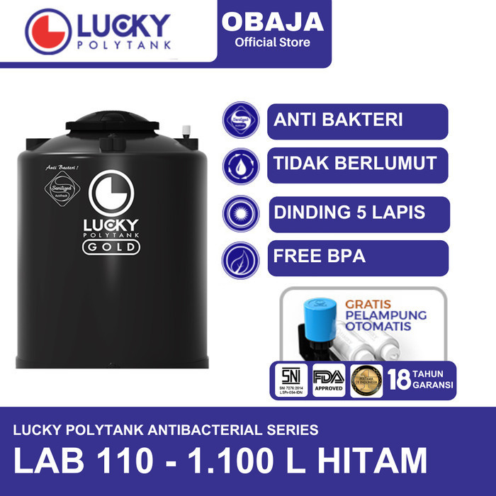 Lucky Polytank Toren / Tandon Air LAB 110 Lucky Polytank Hitam