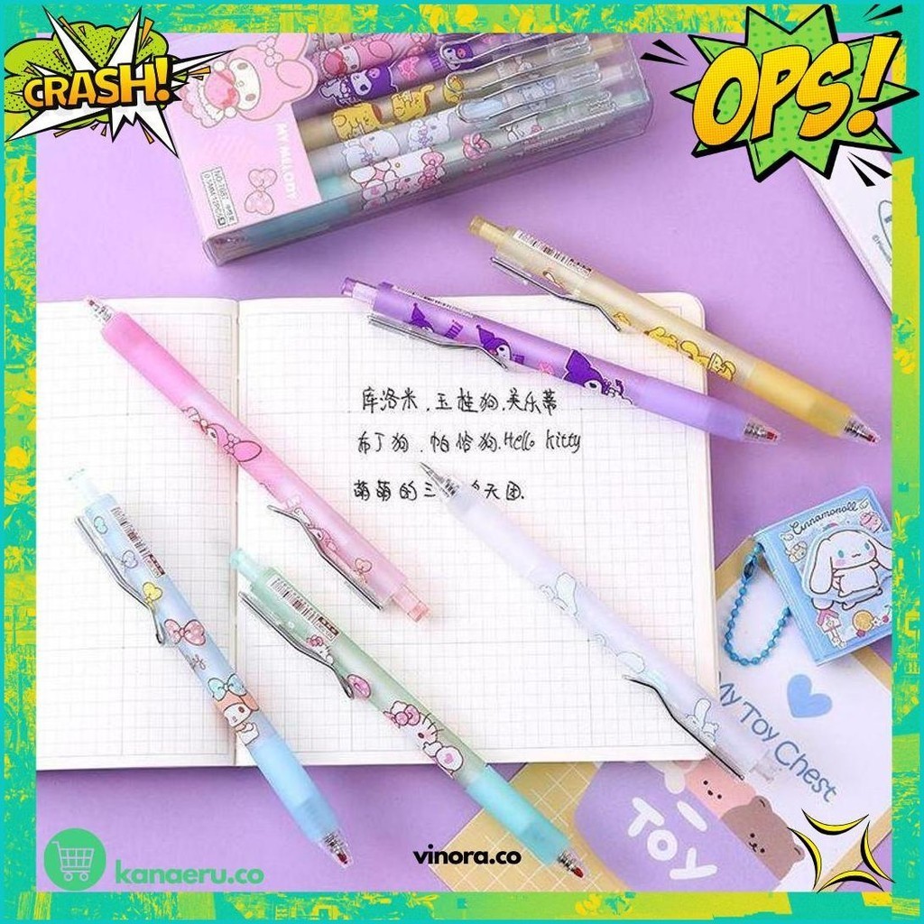 

(Krmi) Pulpen Gel Cetak Sanrio 0.5Mm/Ballpoint Sanrio Mekanik Isi 6/12