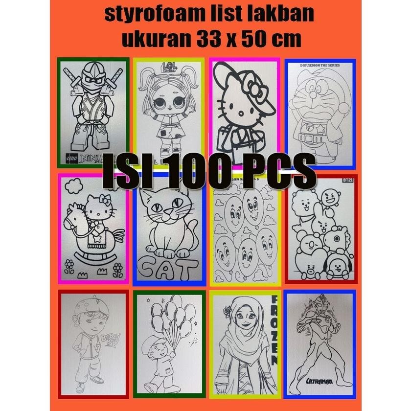 

BACK TO SCHOOL PAKET 100 LEMBAR STYROFOAM LUKIS MEWARNAI UK 33 X 50 LIST LAKBAN