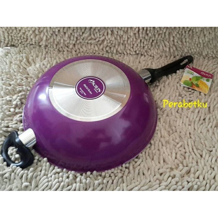 Kirin Wok Pan 28Cm Nafiri Series Panci Wajan Penggorengan Teflon Ungu