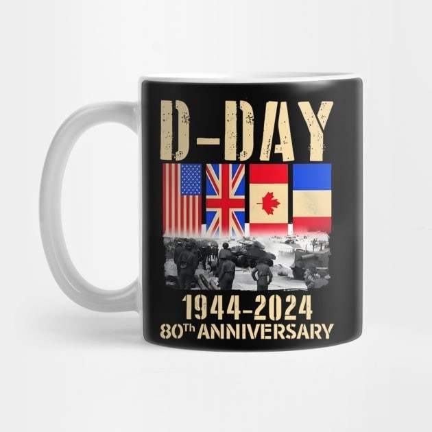 Hari H 2024, Peringatan 80 Tahun Pendaratan Normandia 1944 2024 Mug Kopi Bendera Inggris