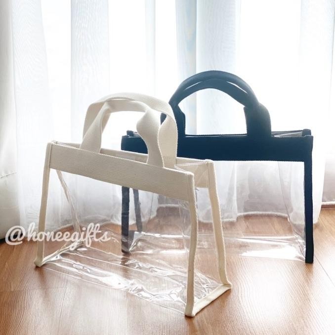 1pcs Tas tote marhen korea pvc mika goodie bag hampers gift transparan