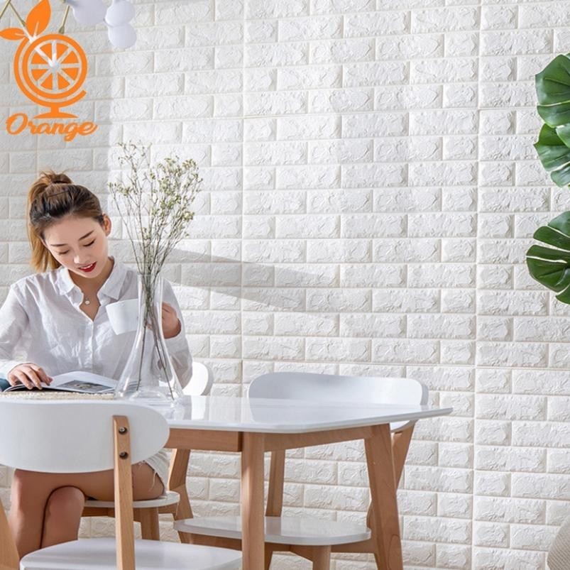 Bisa COD PAKET 10 LEMBAR Wallpaper Dinding 3D Foam Wallpaper Dinding Brick Foam Batu Bata HD88 Sale