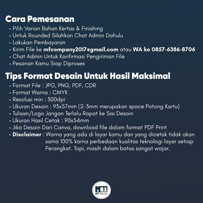 

CETAK KARTU NAMA - 2 SISI - BAHAN PREMIUM - Concord,TANPA LAMINASI