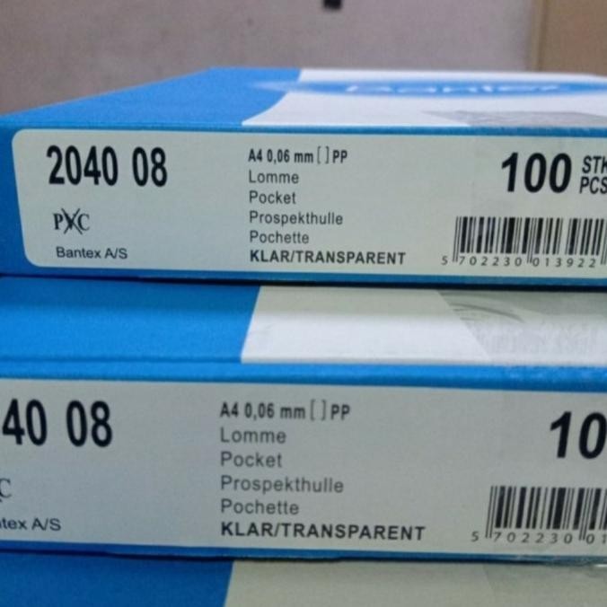 

plastik pp pocket a4 isi 100 lembar merk bantex 2040