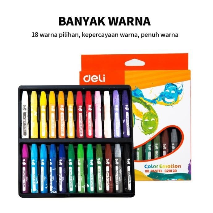 

Deli EC20120 School Crayon/Krayon-Oil Pastel Smooth Rich Blending 24C