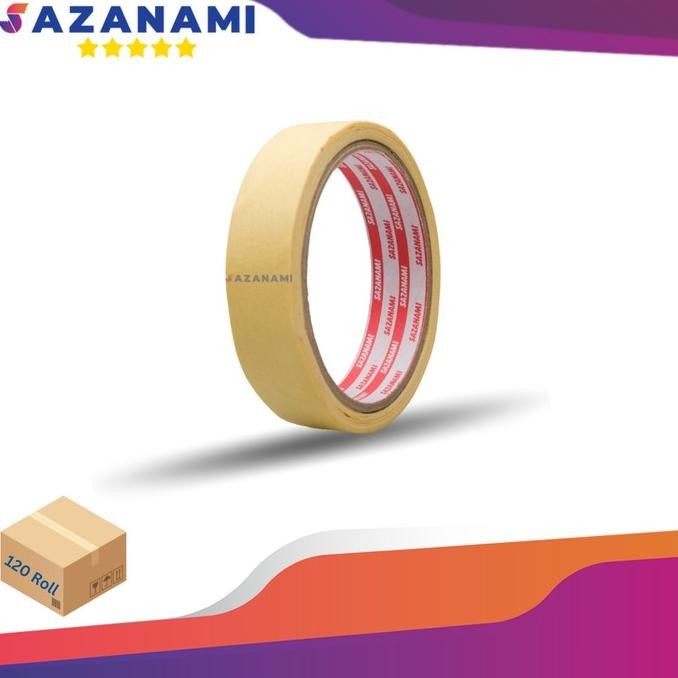 PROMO 1 BOX MASKING TAPE 1" INCH x 15m Sazanami ISOLASI LAKBAN KERTAS