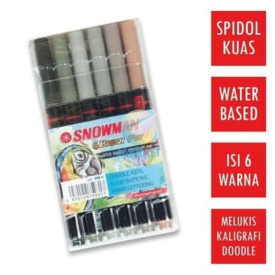 

SNOWMAN BM 6 SET 6 WARNA BRUSH PEN BRUSHPEN