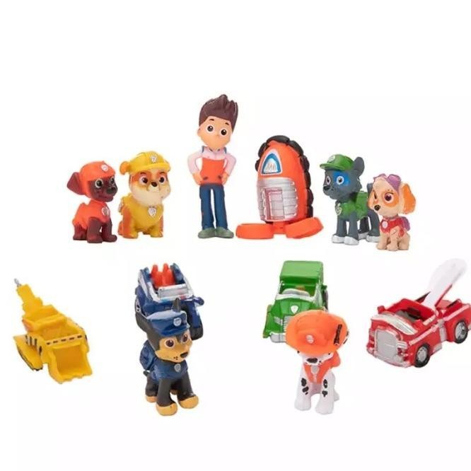 Action Figure Paw Patrol Set Isi 12 Pcs Mainan Topper Cake Pajangan