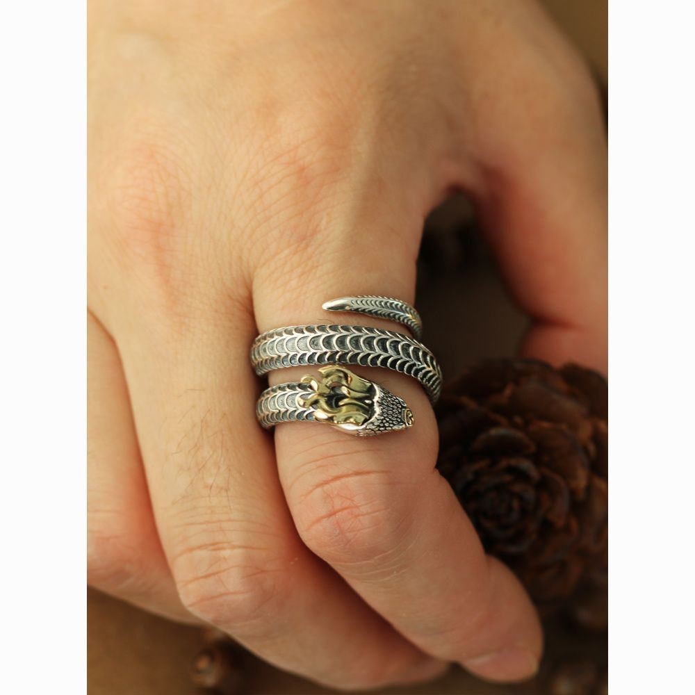 Cincin Ular Antik dengan Sudut Seperti Cincin Naga Cincin Hidup