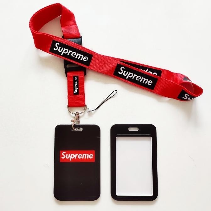

ID Card Holder Name Tag Lanyard / Kalung Kartu Black Supreme
