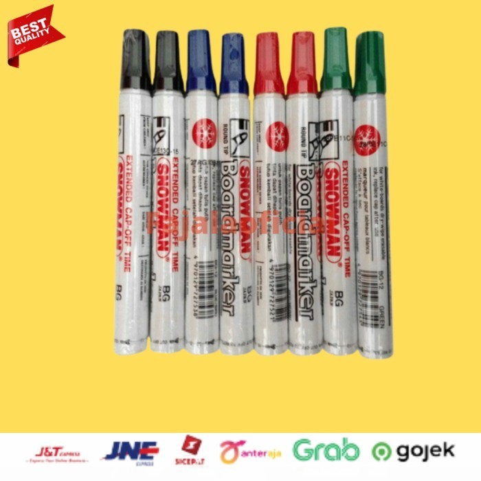 

Spidol snowman whiteard, Merah Hijau biru Hitam, satu pack