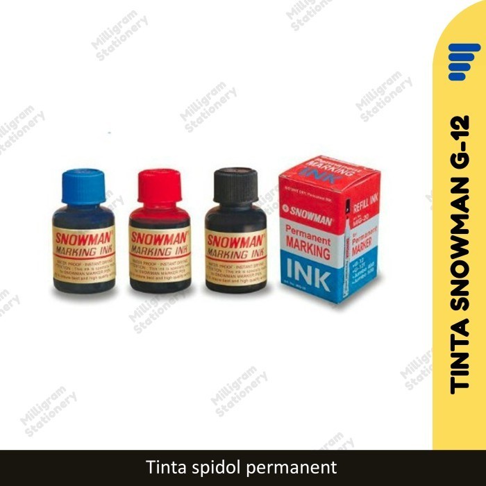 

Tinta Isi Ulang Spidol Permanent Snowman/ Refill Marker/ LUSIN