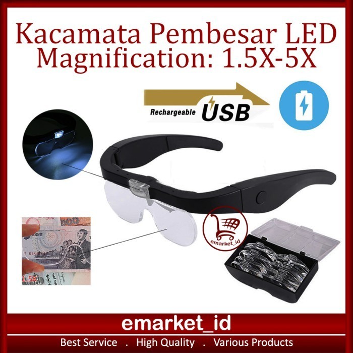 

Kacamata Pembesar LED 1.5X-5X AE69 / Kaca Mata Zoom Servis Handsfree