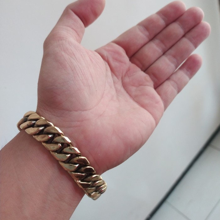 Haf Gelang Pria Rantai Plat Harley Davidson Gold Emas Titanium 316L