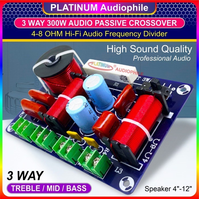 Crossover Pasif 3 Way Passive Speaker Crossover Low Mid High Cw-3003