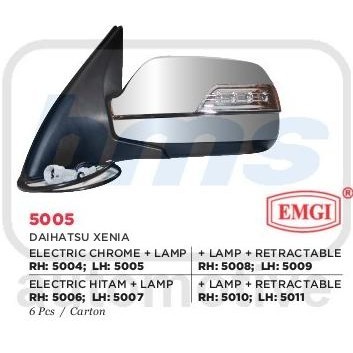 Spion Emgi Daihatsu Xenia 2010-2012 Hitam Elektrik Lampu