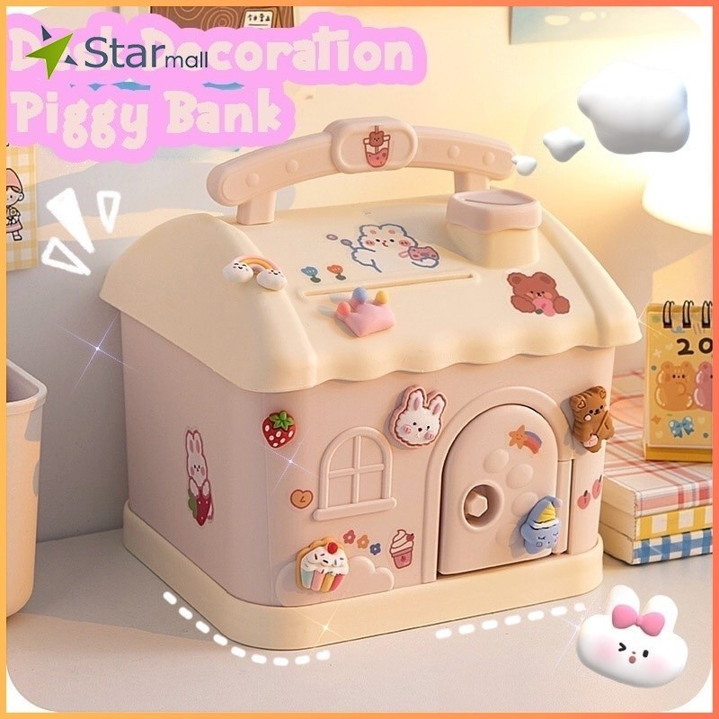 

Kotak Penyimpanan Besar Kunci Celengan Lucu Hadiah Anak Perempuan Imut Uang Kembali untuk Kotak Penyimpanan Anak-anak Gaya Korea