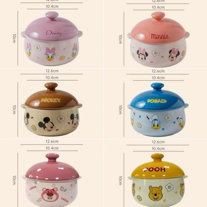disney ceramic bowl mangkuk keramik tahan panas mickey donald