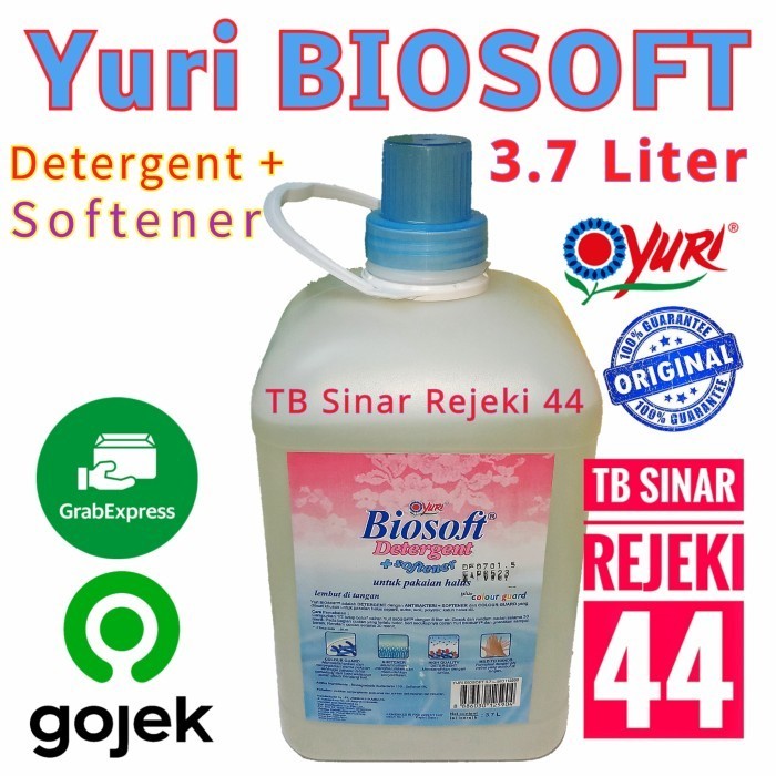 Yuri Biosoft Detergent Cair + Softener Jerigen 3.7 Liter