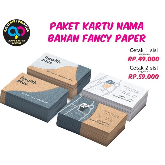 

Cetak Kartu Nama 2 muka / 2 sisi Bahan Fancy Paper