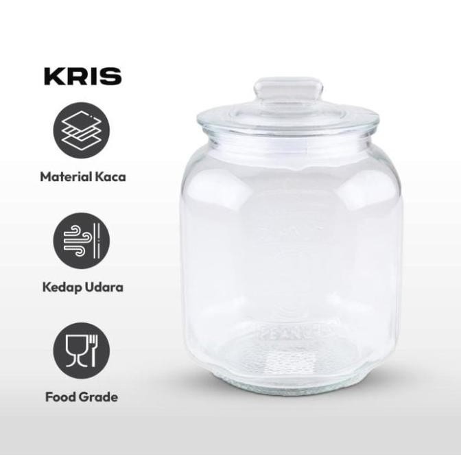 Toples Kaca Besar Kedap Udara Krishome Stoples Kaca Jumbo Vintage