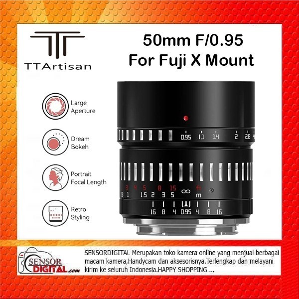 Ttartisan 50Mm F0.95 F/0.95 For Fuji X - Mount Garansi Resmi
