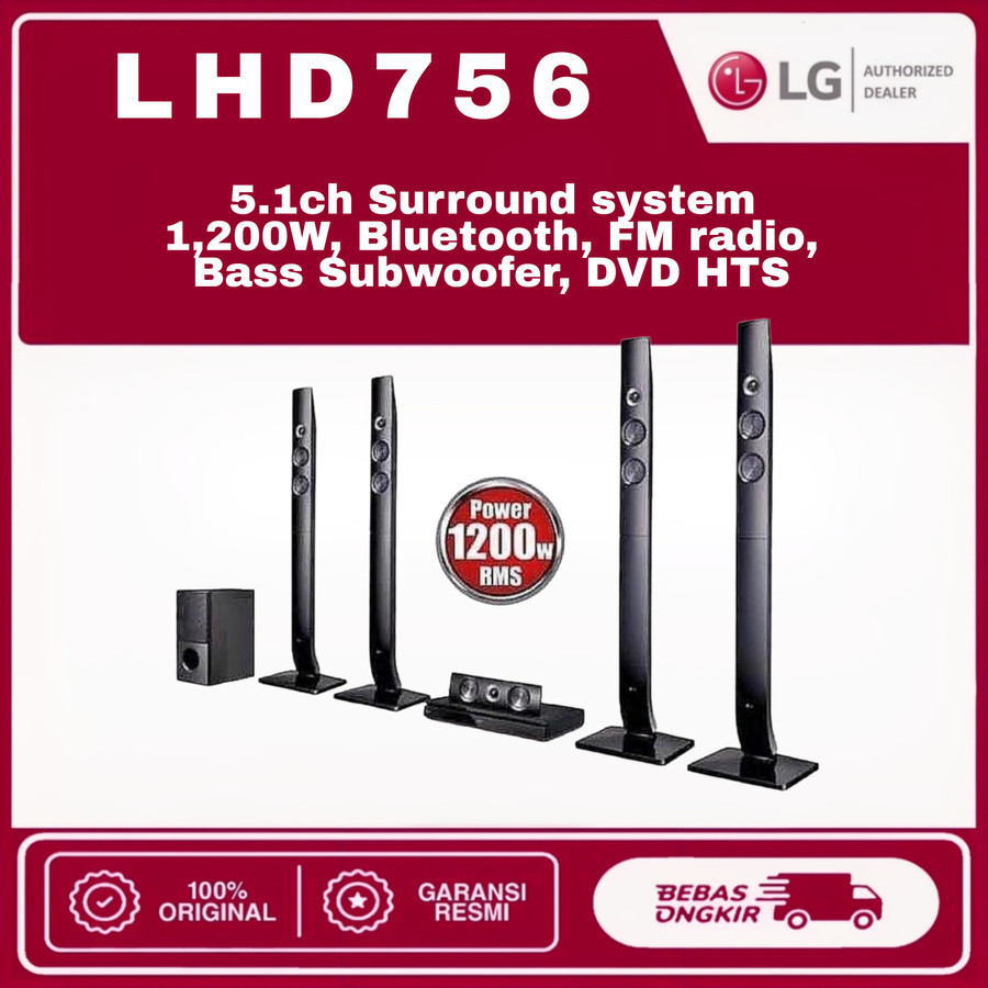 Home Theater System LG LHD756 1200W 5.1Ch. DVD-HTS Bluetooth LHD 756