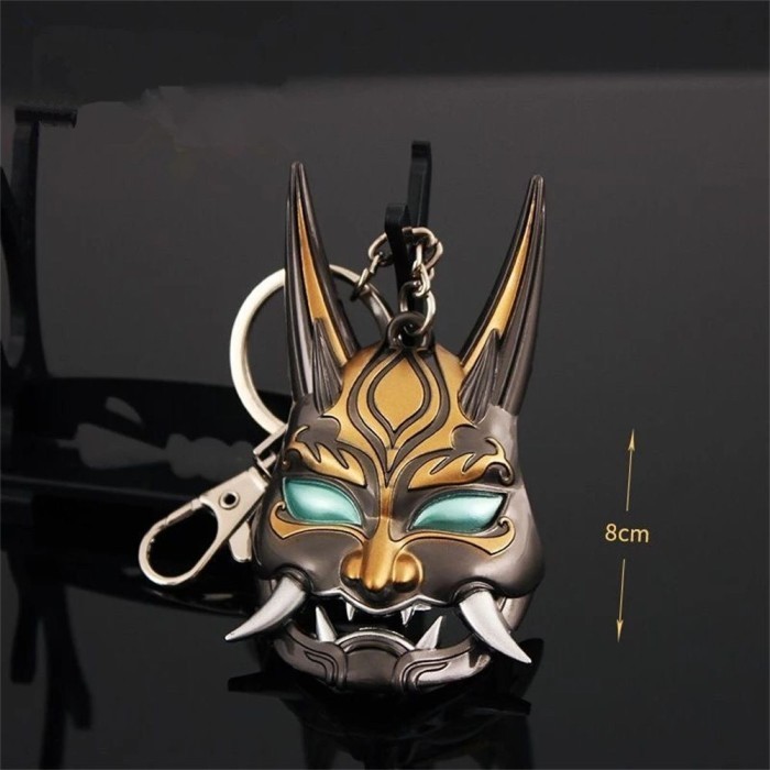 Cas Keychain Gantungan Kunci Anime Genshin Impact Yasha Xiao Oni Mask