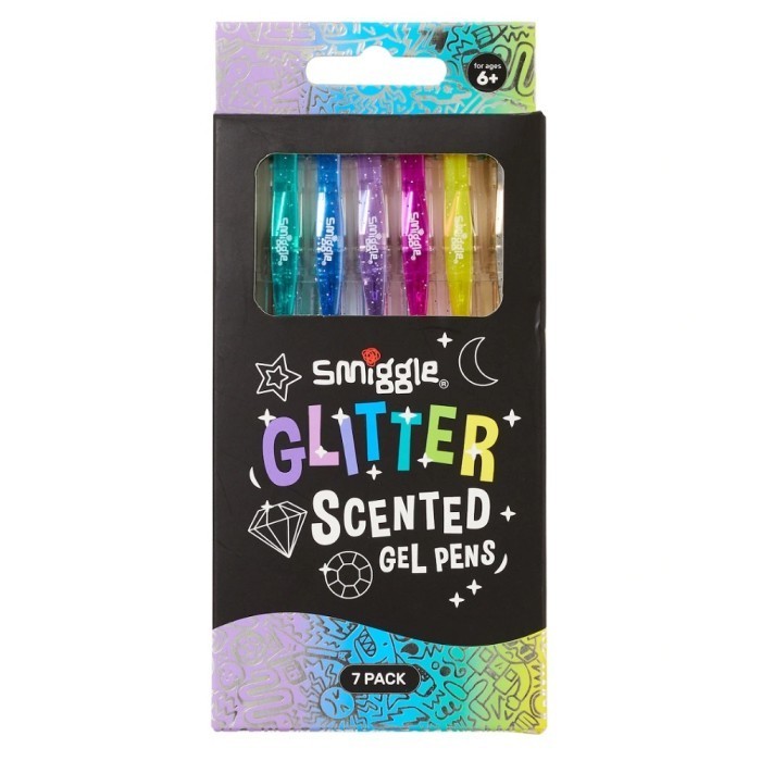 

Arom Ori Smiggle Glitter Scented Gel Pens Pack X7 Pulpen Original