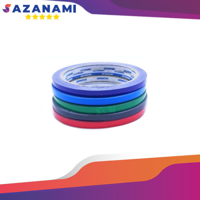 

1 PACK 25 ROLL ISOLASI WARNA 6MM X 50M SAZANAMI SELOTIP LAKBAN WARNA