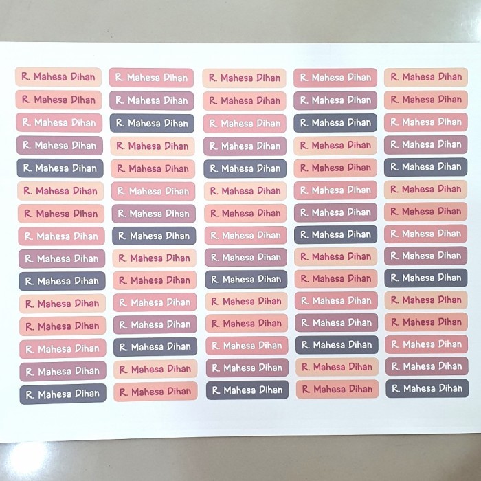 

Stiker sablon label nama untuk di kain / baju permanent