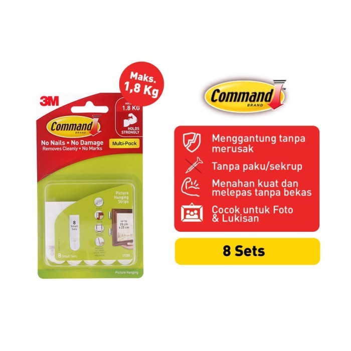 

3M Command Small Picture Hanging Strips 17205 Gantungan Bingkai Foto