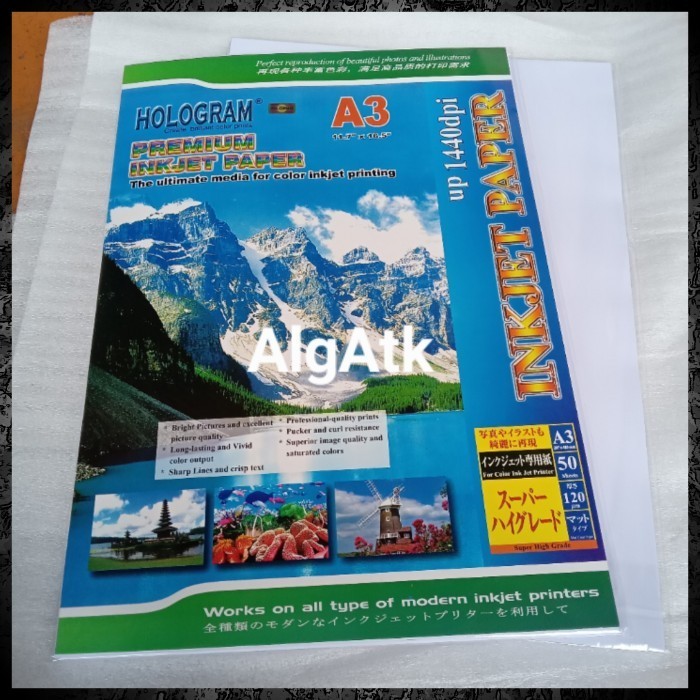 

kertas photo Inkjet Paper Size A3 Isi 50 lembar.