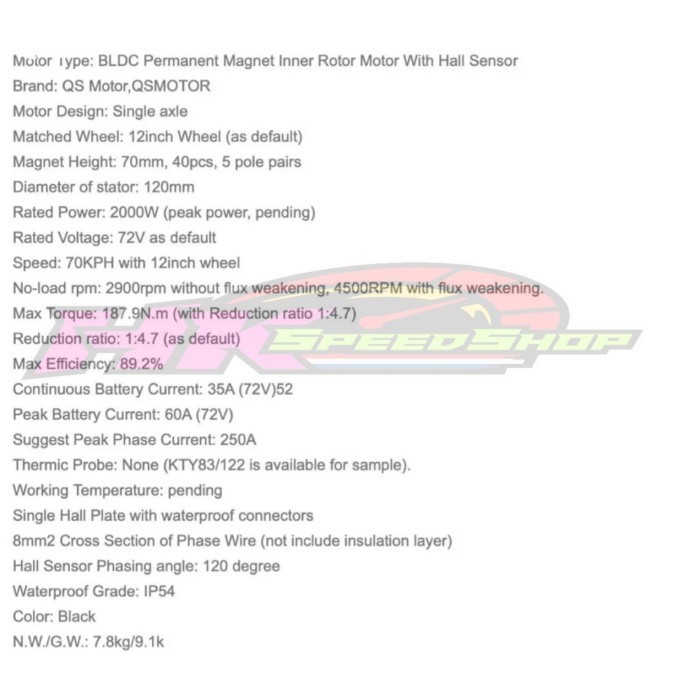 Sau Dinamo Bldc Brt Motor Matic 2Kw 2000Watt 72Volt Konversi Motor Listrik