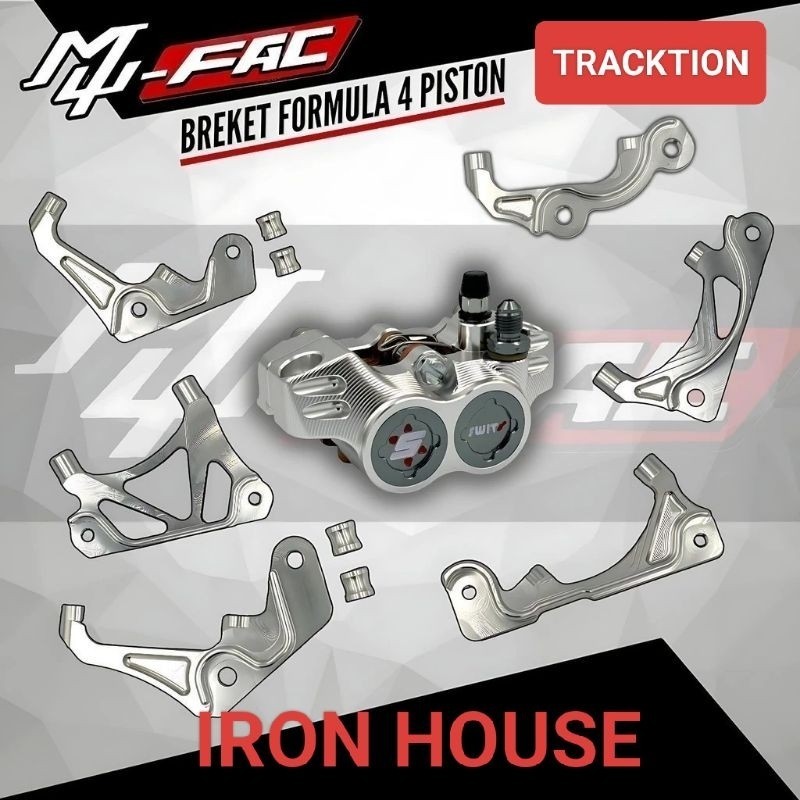 Terbaru Breket Kaliper Depan Formula 4 Piston Swits Tracktion Vario Beat Nmax Aerox Pcx Nouvo