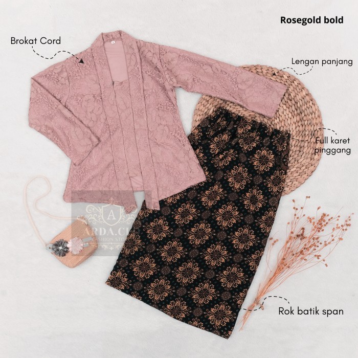 Baju Set Kutu Batu Brokat Anak Perempuan / Setelan Kebaya Brokat Anak