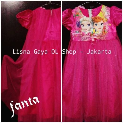 Dress Frozen Sayap/ Gaun Anak Frozen/ Gaun Sayap