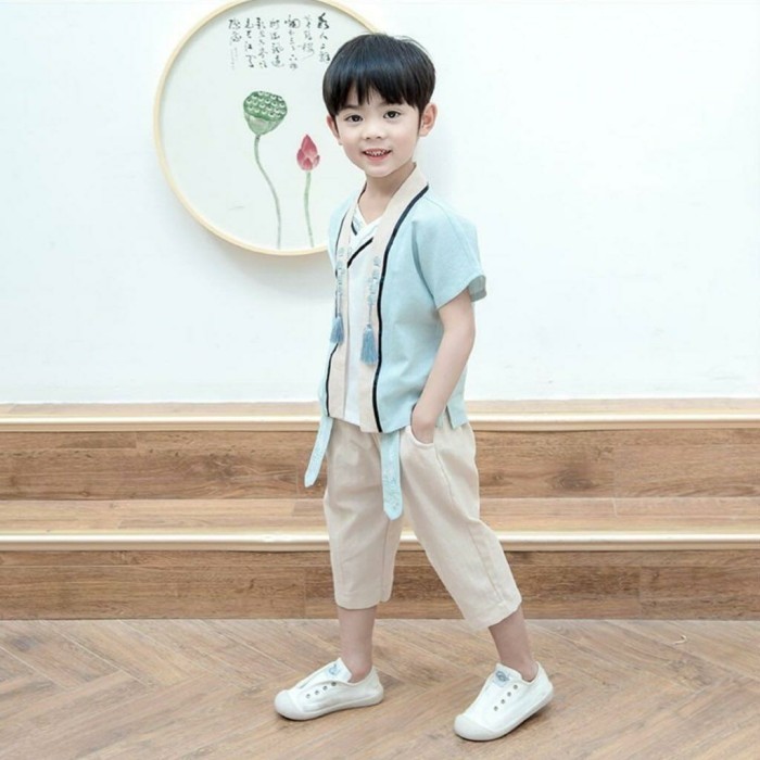 Setelan Cheongsam Anak Laki-Laki Import