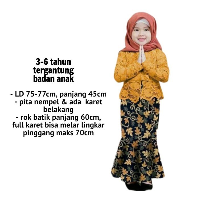 Sakira Kebaya Anak Perempuan Setelan Rok Batik Cewek