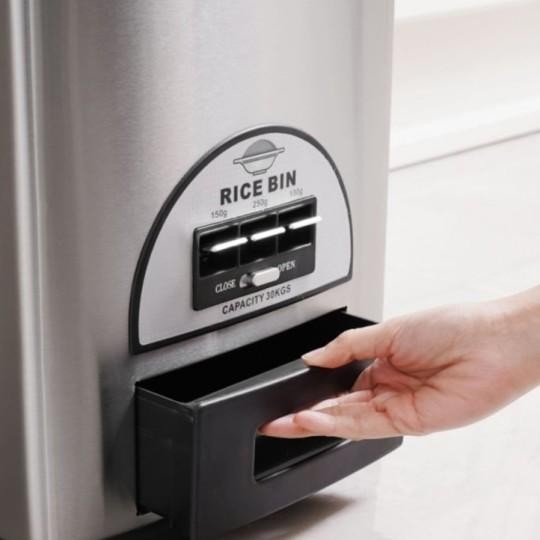 Tempat Beras 30Kg Disser Krischef Rice Box Stainless